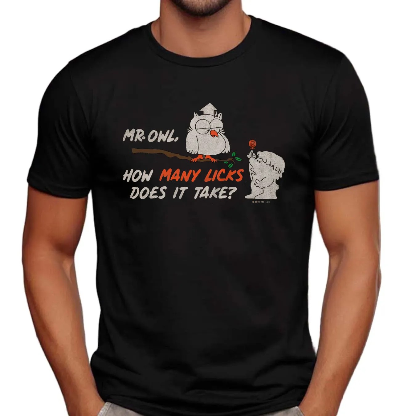 Mr Owl How Many Licks Does It Take Tootsie Roll Pop Candy T Shirt