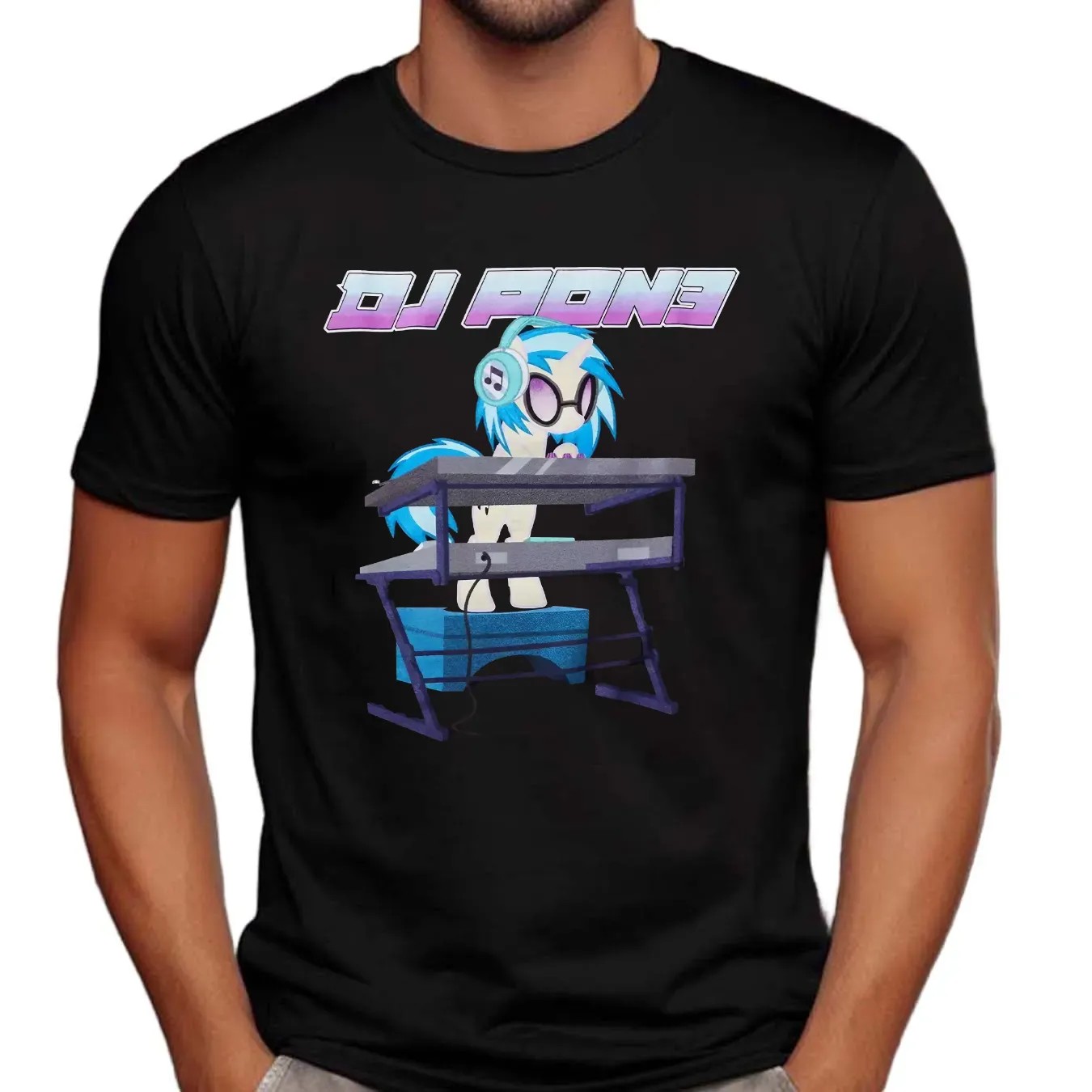My Little Pony DJ Pon-3 Vinyl Scratch EDM Unicorn Graphic T Shirt