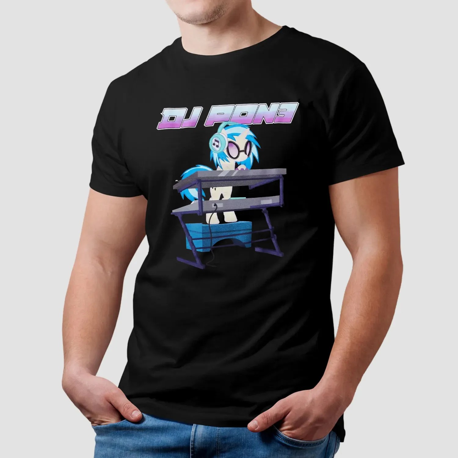 My Little Pony DJ Pon-3 Vinyl Scratch EDM Unicorn Graphic T Shirt