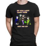 If You Look Like This Hit Me Up Cartoon Goth Girl T Shirt