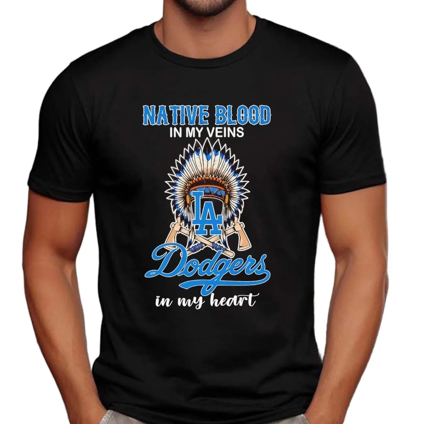 Nation Blood In My Veins Los Angeles Dodgers Baseball In My Heart T Shirt