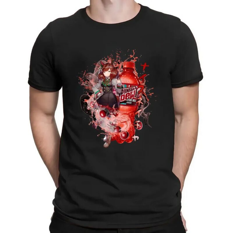 Nice Nature Uma Musume Mountain Dew Code Red Cherry Soda Mashup T Shirt