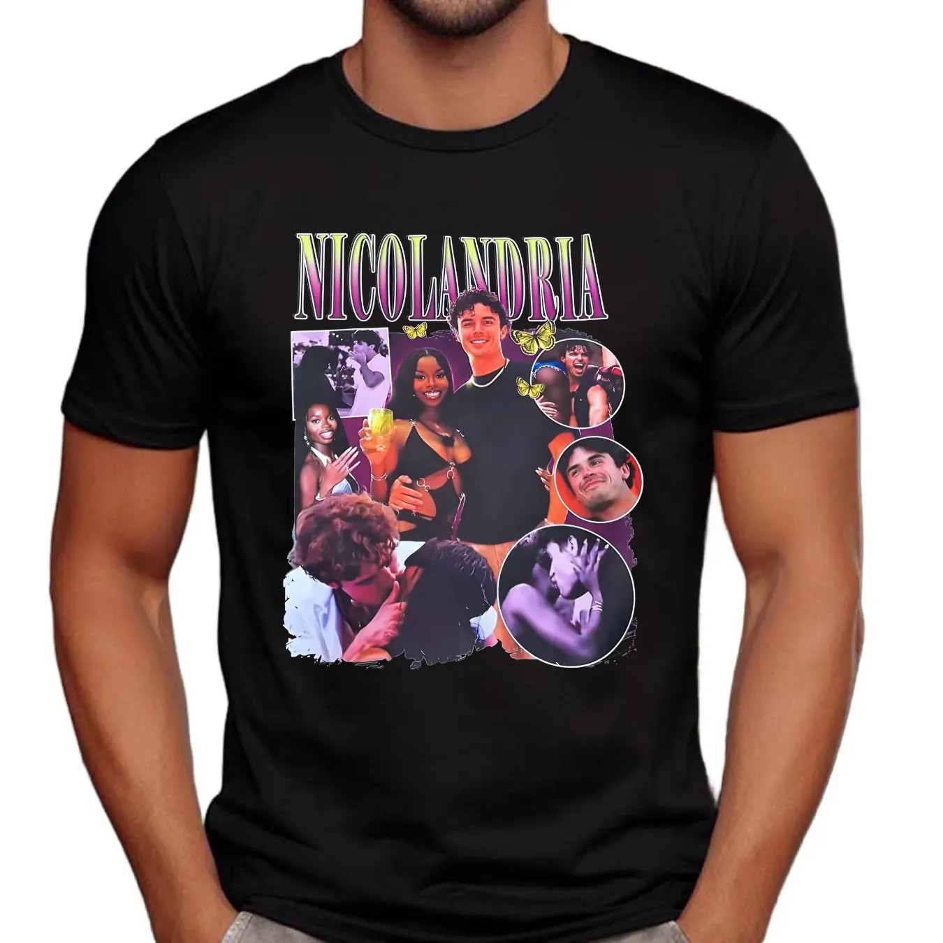 Nicolandria Love Island Kissing Vintage Bootleg T Shirt