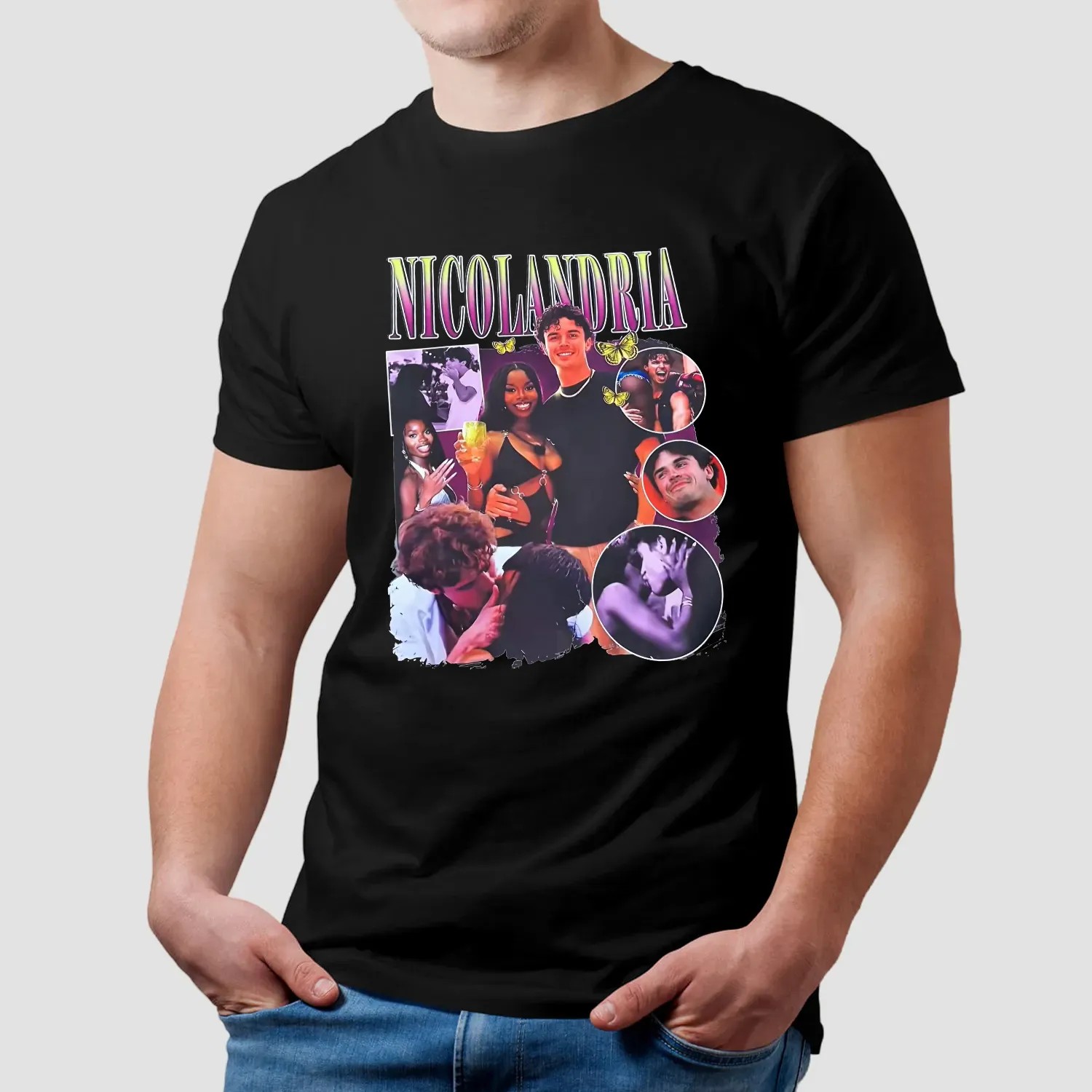 Nicolandria Love Island Kissing Vintage Bootleg T Shirt