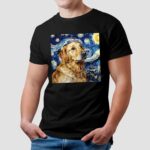 Golden Retriever Starry Night Van Gogh T Shirt