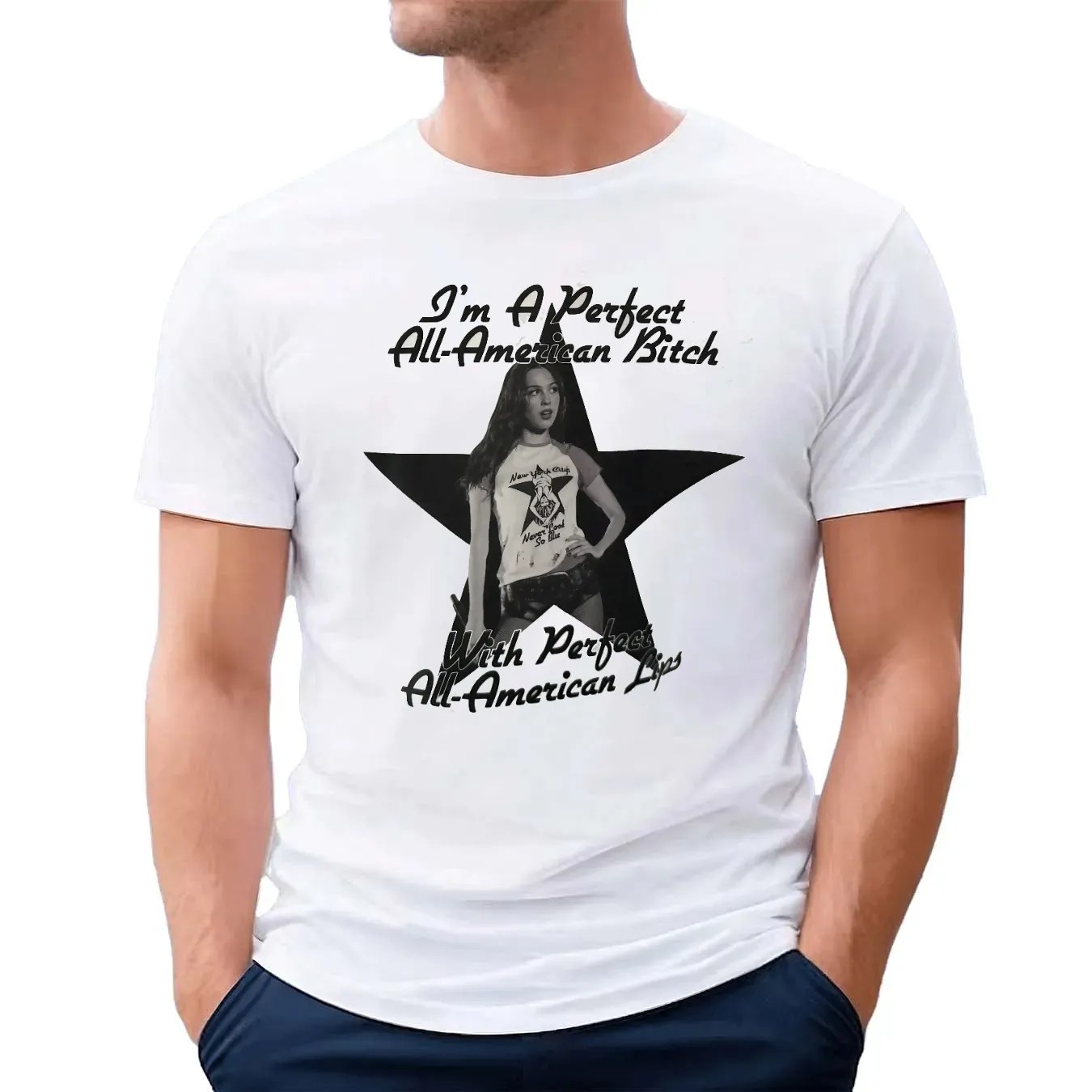 Olivia Rodrigo I'm A Perfect All-american Btch With Perfect All-american Lips New York City Never Look So Blue T Shirt