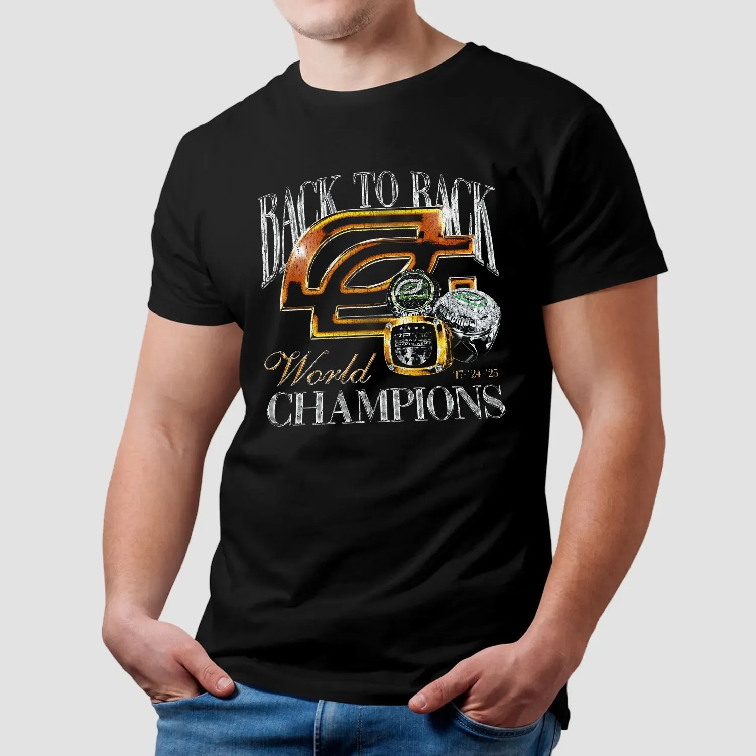 OpTic Gaming Back To Back World Champions 2017 2024 2025 Esports Victory T Shirt