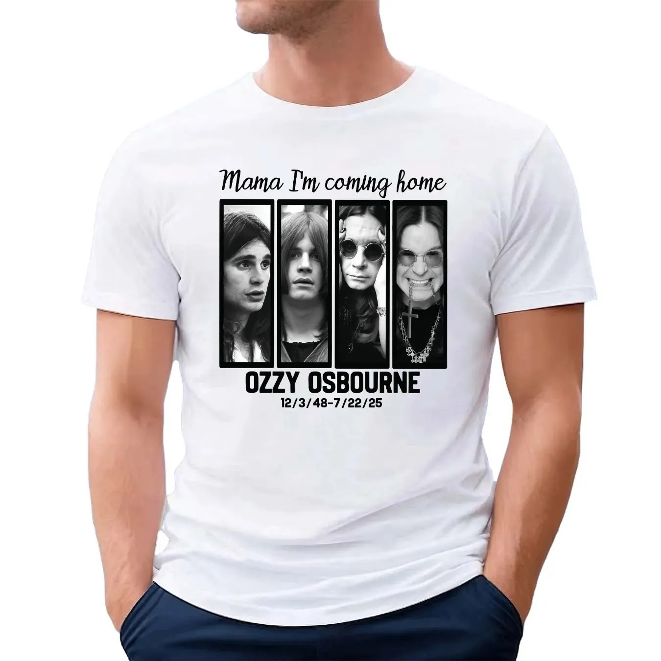 Ozzy Osbourne Mama I’m Coming Home Tribute Graphic Iconic Rock Legend Portraits T Shirt