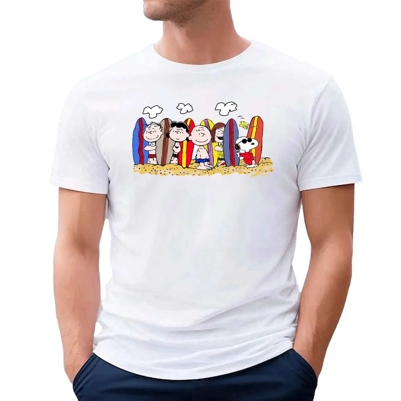 Peanuts Beach Surfing Squad Charlie Brown and Snoopy Summer T Shirt