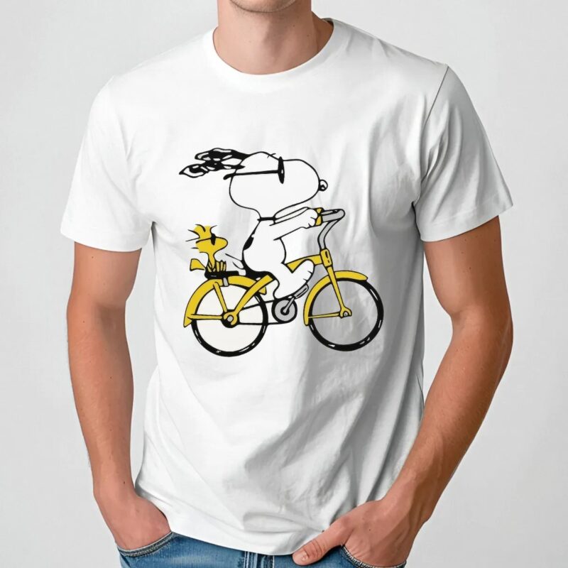 Peanuts Snoopy Woodstock Riding Bike Cute T Shirt