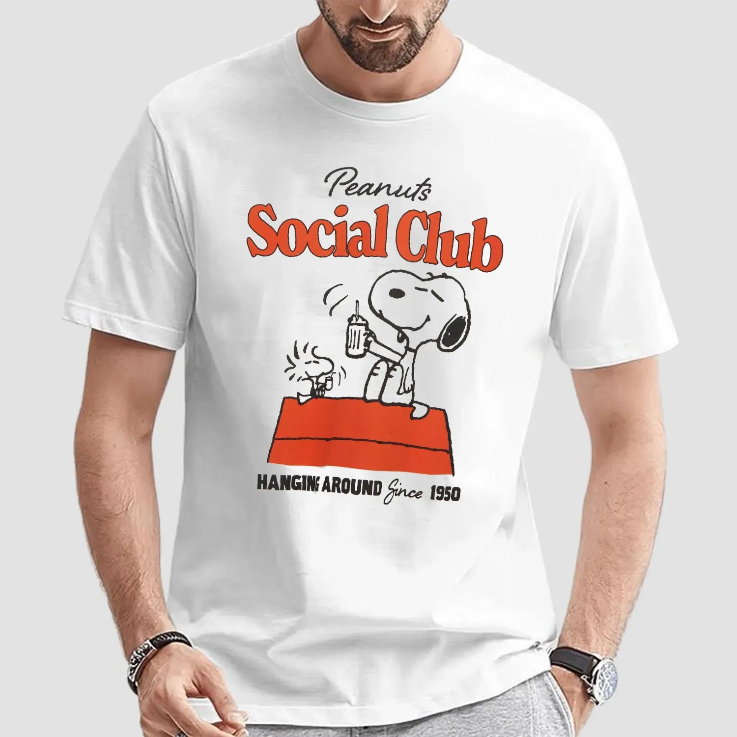 Peanuts Snoopy and Woodstock Social Club Hanging Around Since 1950 T Shirt