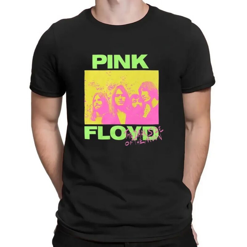 Pink Floyd The Dark Side Of The Moon Neon Band Photo T Shirt