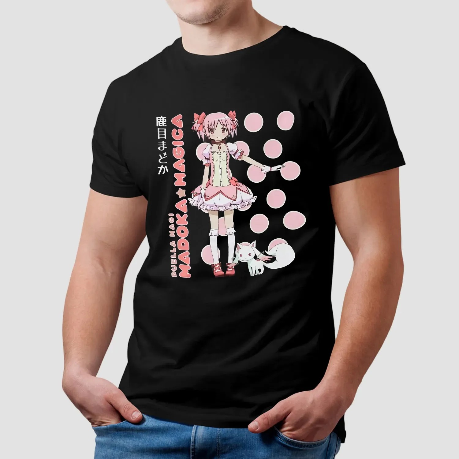 Puella Magi Madoka Magica Madoka Kaname Polka Dot Girls T Shirt