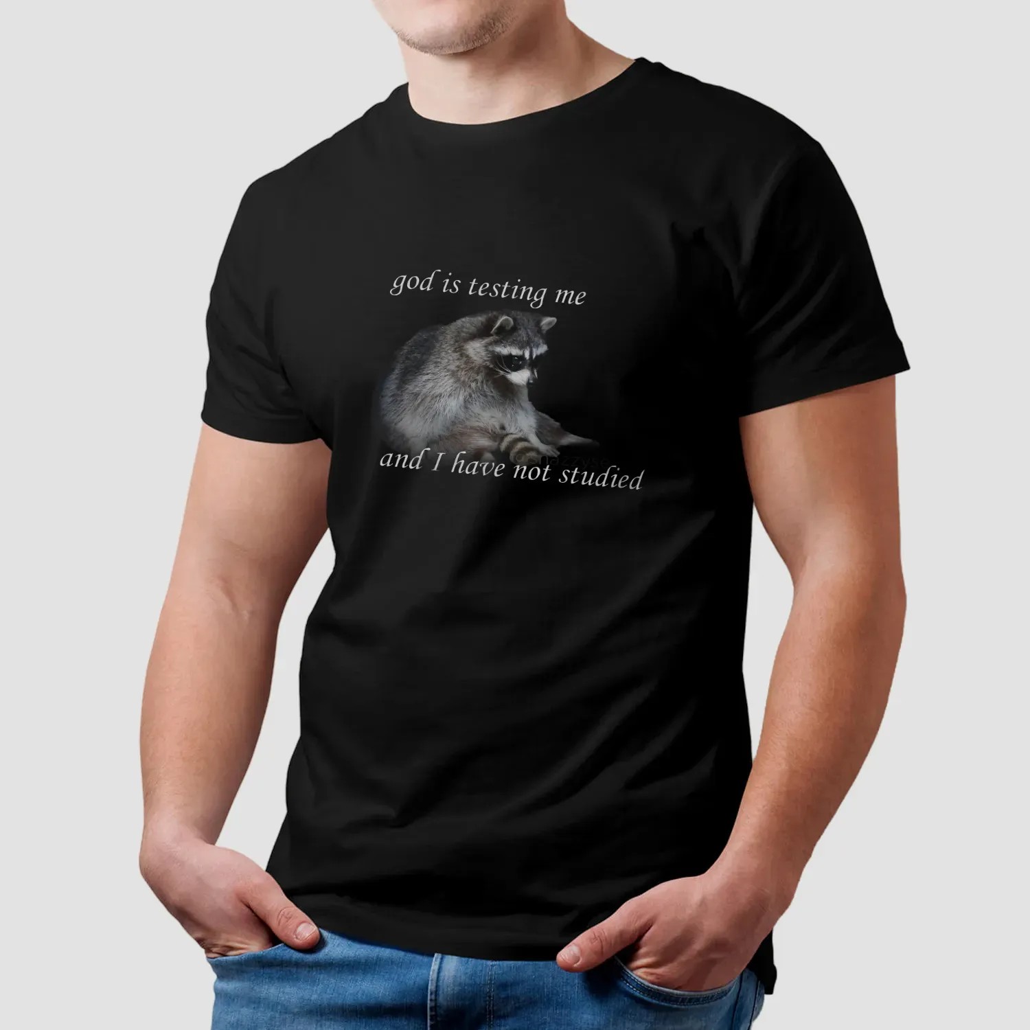 Raccoon God Is Testing Me And I Have Not Studied MEME T Shirt