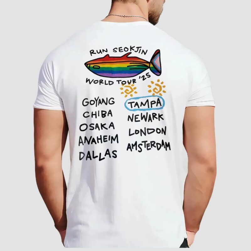 Run Seokjin BTS 2025 World Tour Rainbow Fish K-Pop T Shirt