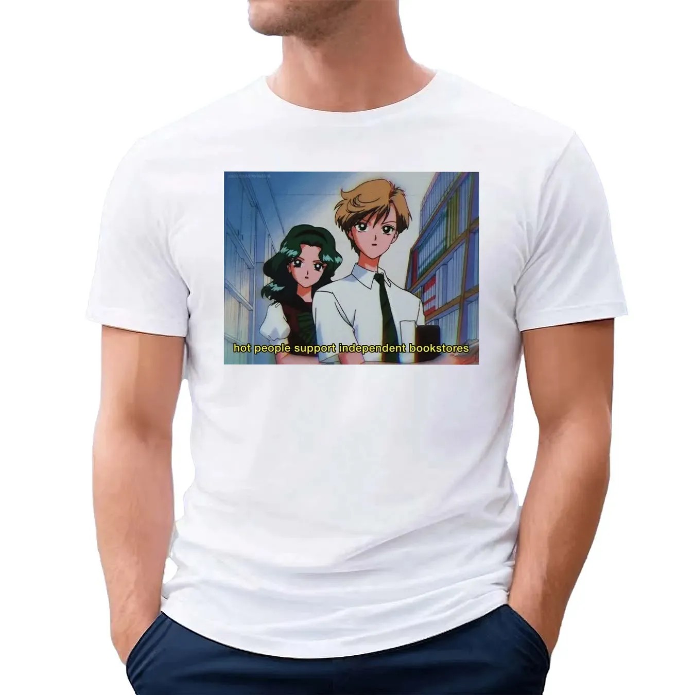 Sailor Uranus And Sailor Neptune Hot People Support Independent Bookstores T Shirt