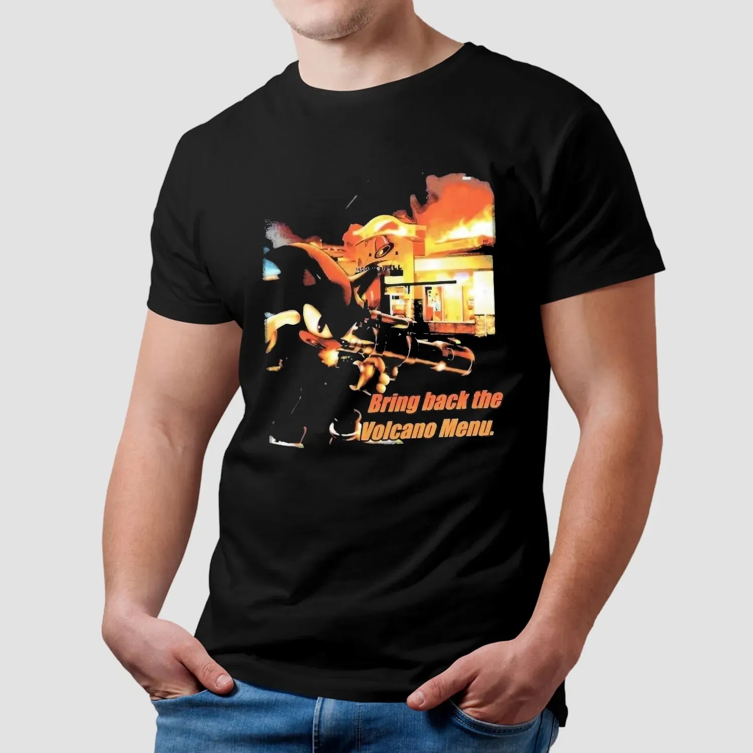 Shadow The Hedgehog Taco Bell Bring Back the Volcano Menu Meme T Shirt