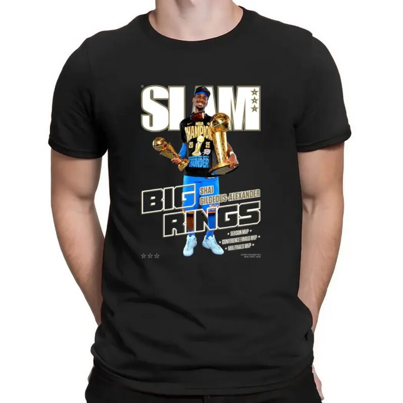 Shai Gilgeous-Alexander Oklahoma City Thunder Big Rings 2025 NBA Finals MVP SLAM Cover T Shirt