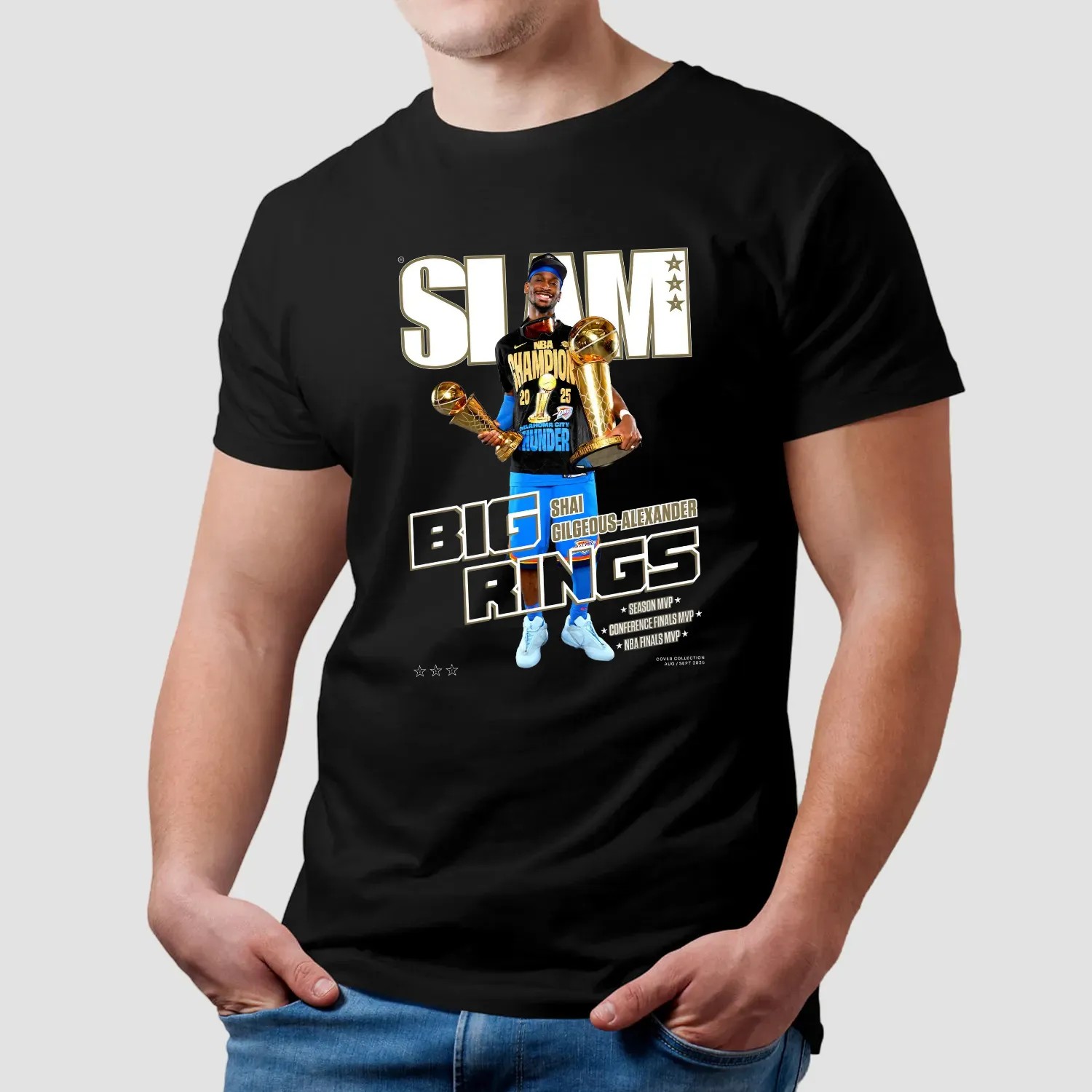 Shai Gilgeous-Alexander Oklahoma City Thunder Big Rings 2025 NBA Finals MVP SLAM Cover T Shirt