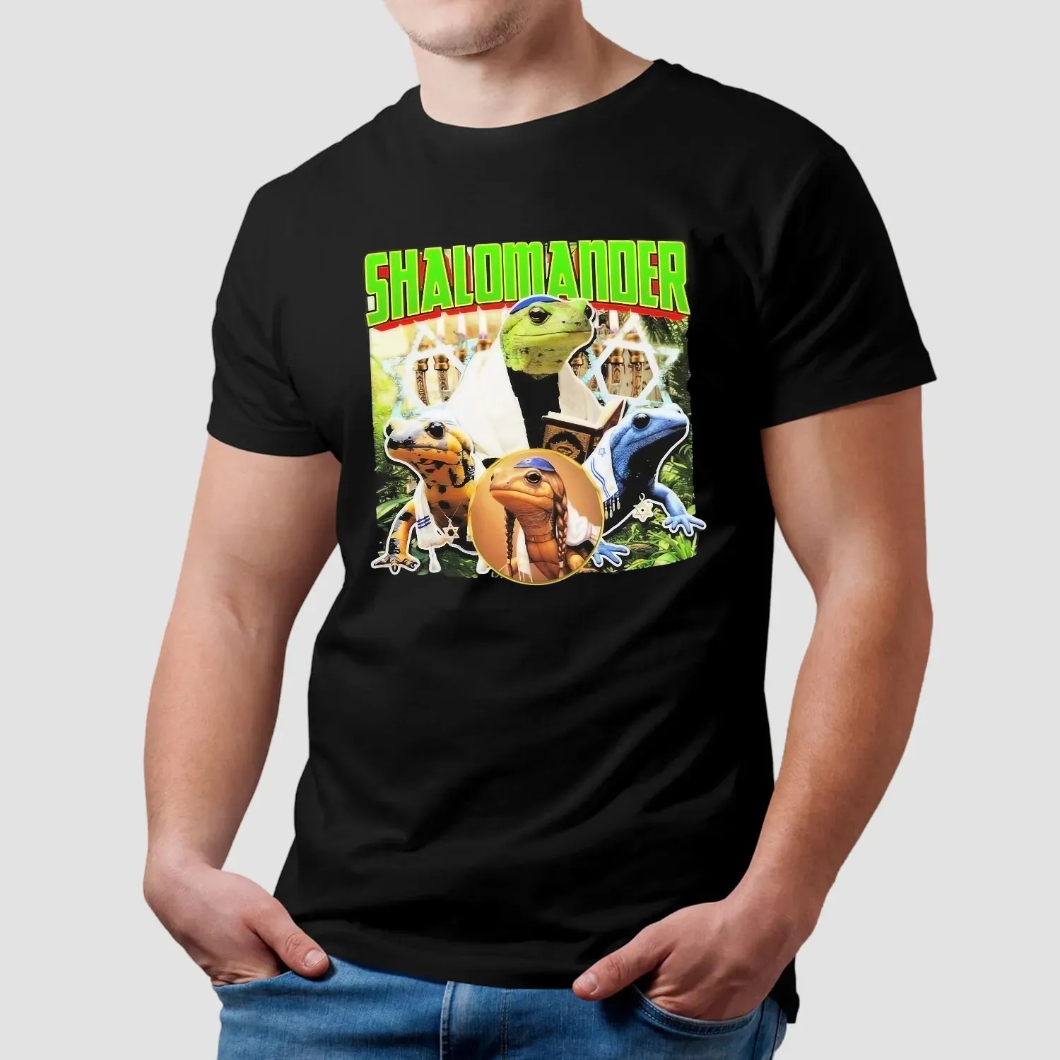 Shalomander Jewish Salamander Mashup Vintage Bootleg T Shirt