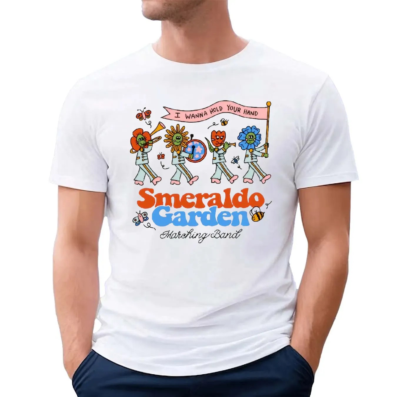 Smeraldo Garden Marching Band I Wanna Hold Your Hand T Shirt