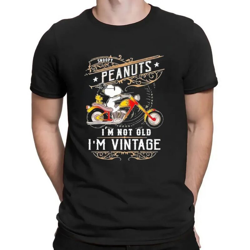Snoopy The Peanuts Riding Motorcycle I’m Not Old I’m Vintage T Shirt