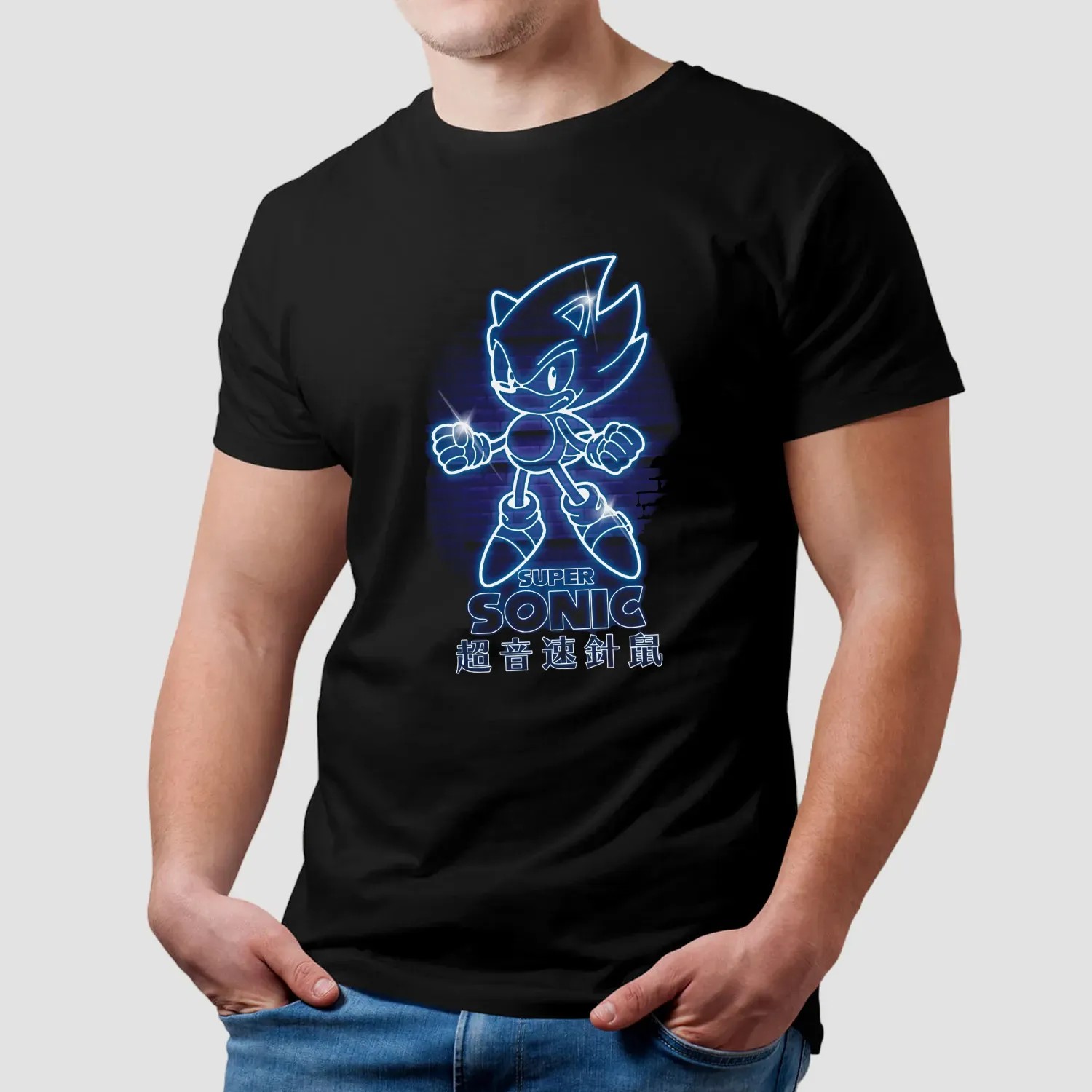 Sonic The Hedgehog Glow In The Dark Neon Light T Shirt