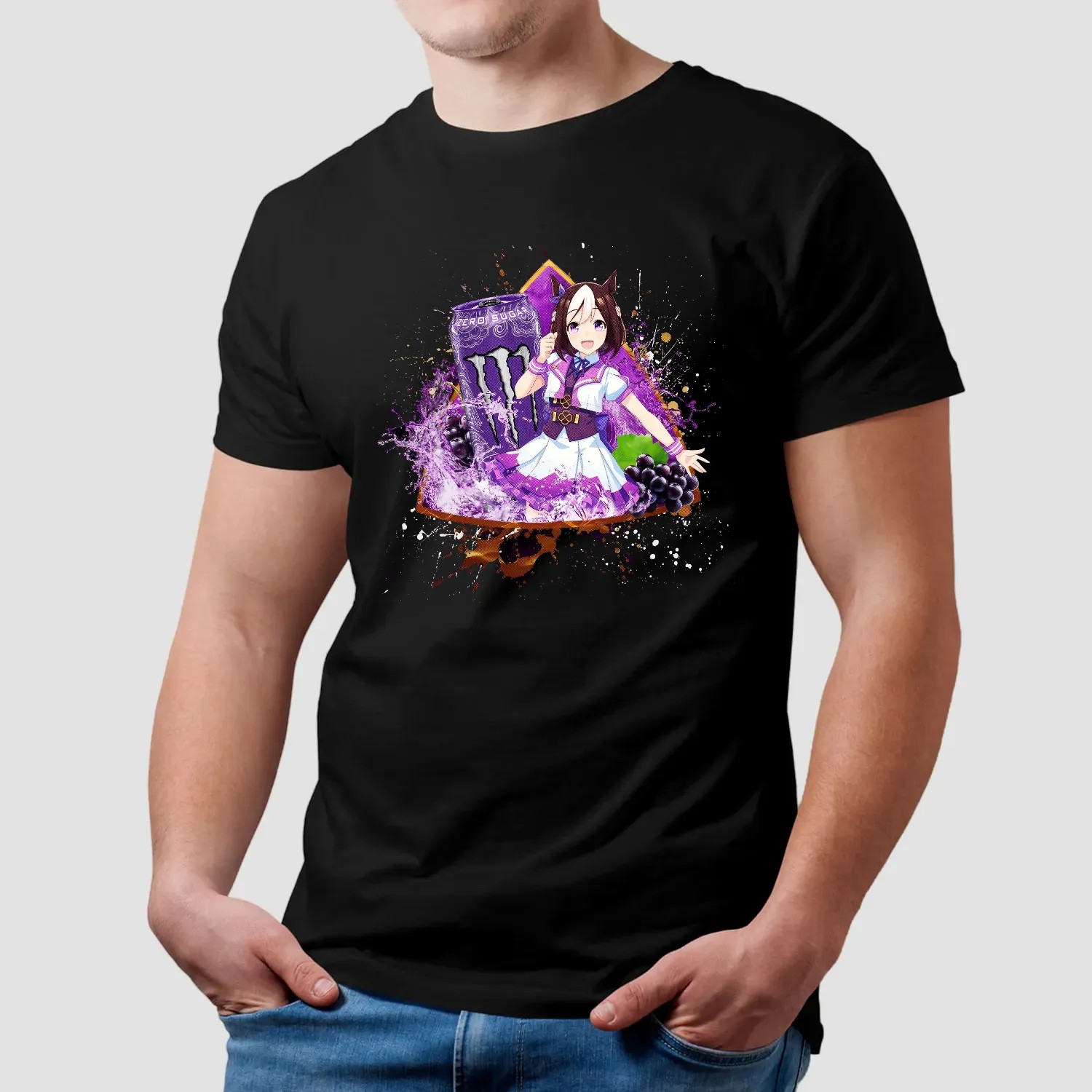 Special Week Uma Musume Pretty Derby Monster Energy Ultra Violet Energy Drink Anime T Shirt
