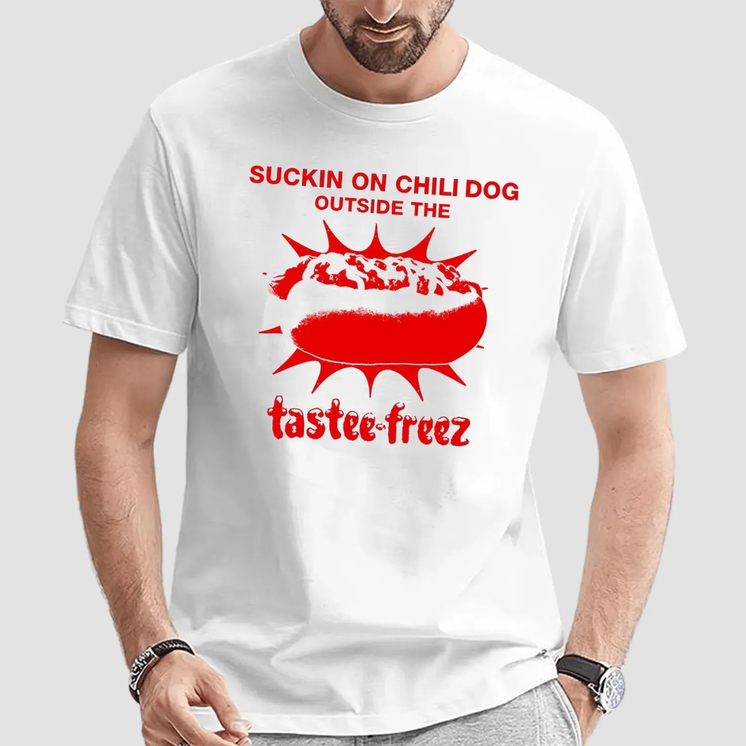 Suckin On The Chili Dog Outside The Hotdog Tastee-freez T Shirt