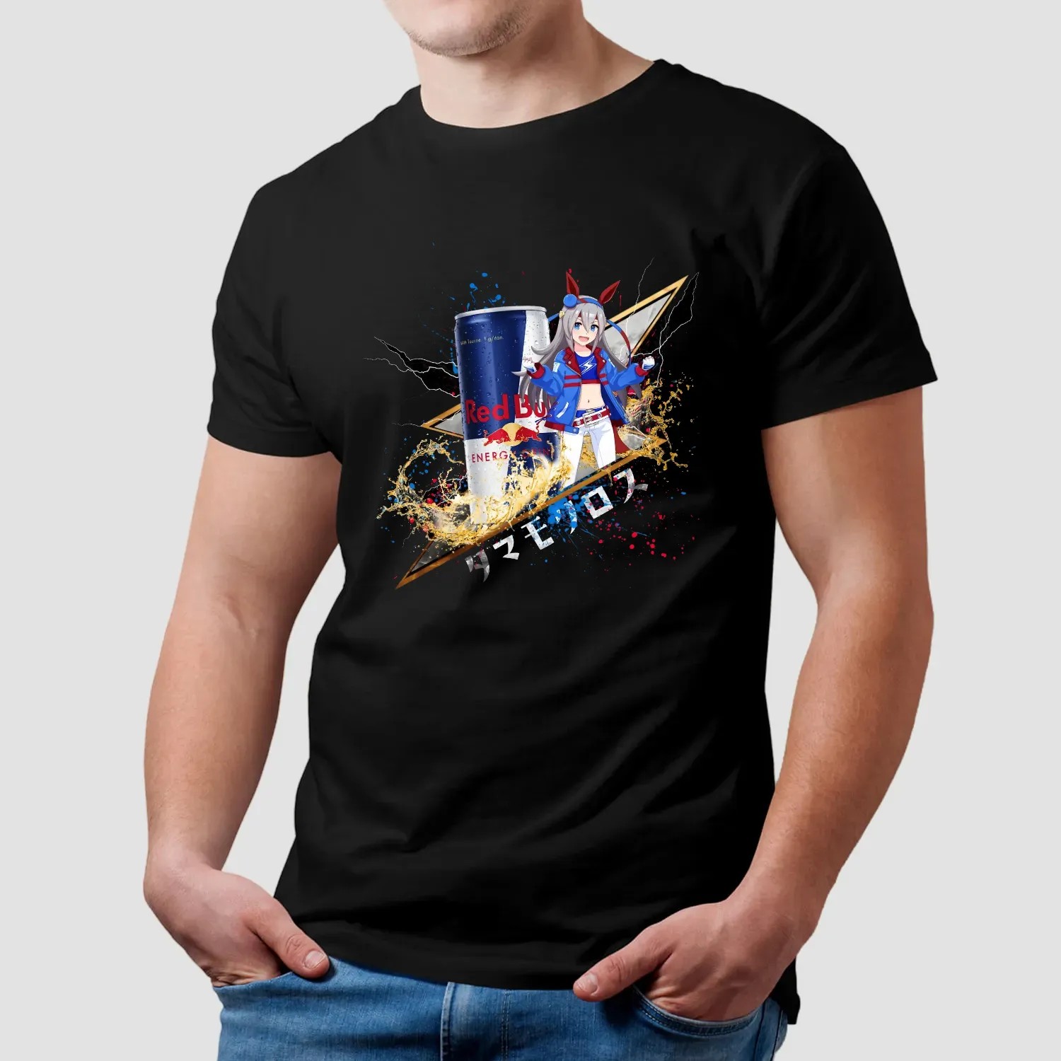 Tamamo Cross Uma Musume Red Bull Energy Drink Mashup T Shirt