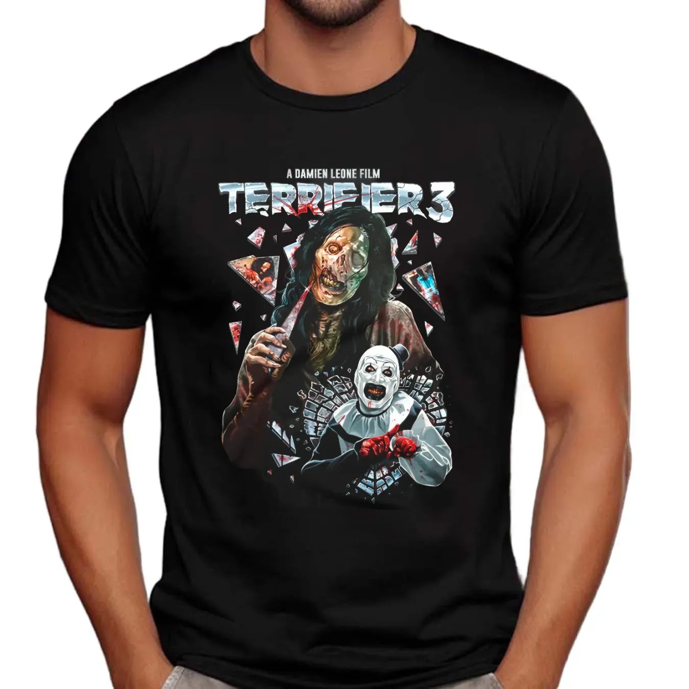 Terrifier 3 A Damien Leone Film Glass Act Horror Graphic T Shirt