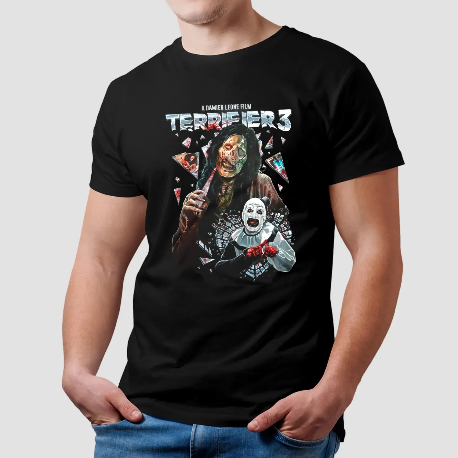 Terrifier 3 A Damien Leone Film Glass Act Horror Graphic T Shirt