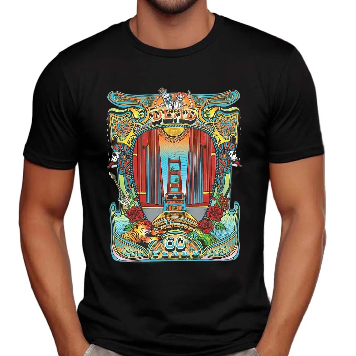The Grateful Dead 60 Years Anniversary 1965 2025 In San Francisco California Poster T Shirt