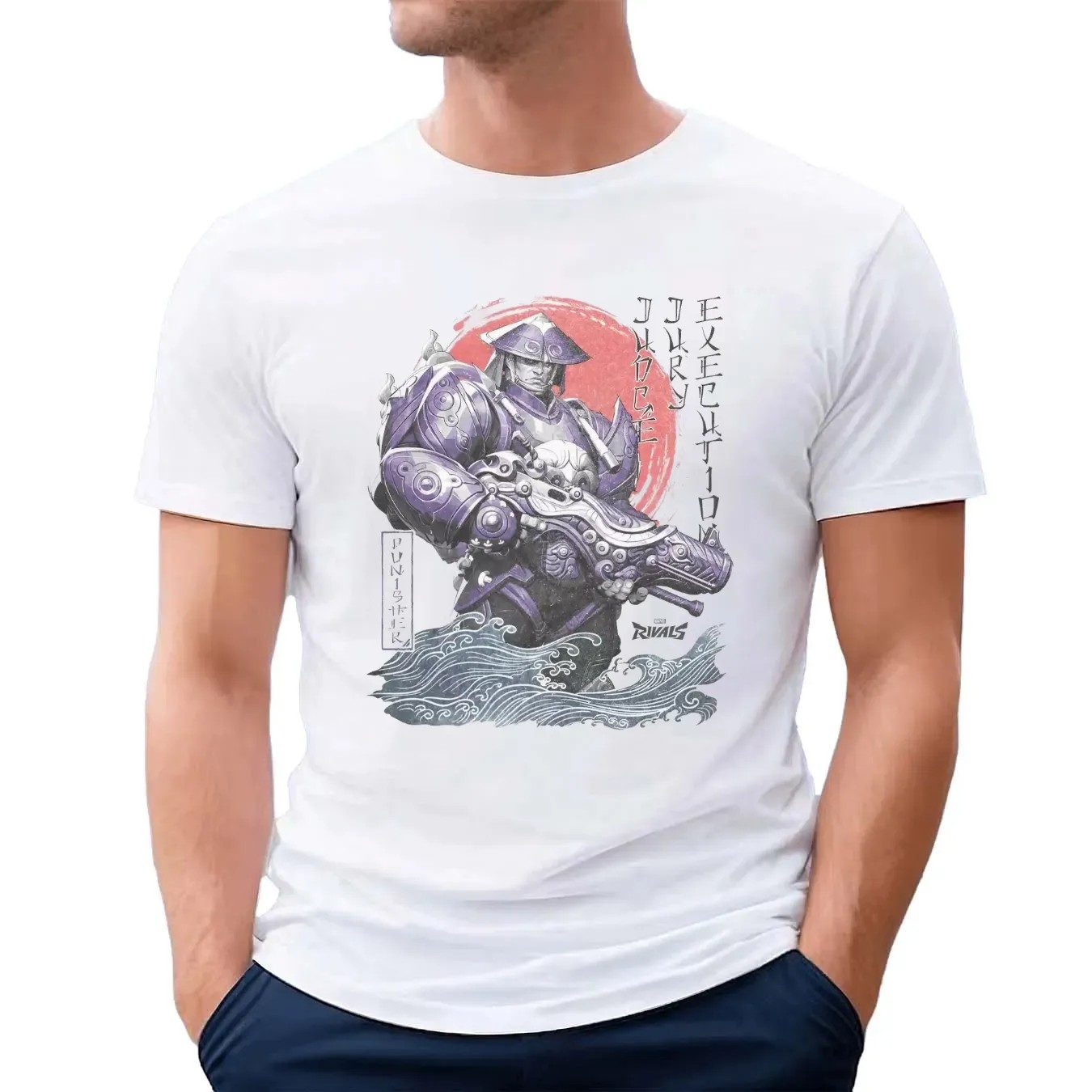 The Punisher Dangan Ronin Frank Castle Marvel Rivals Jury Execution Punisher Samurai T Shirt