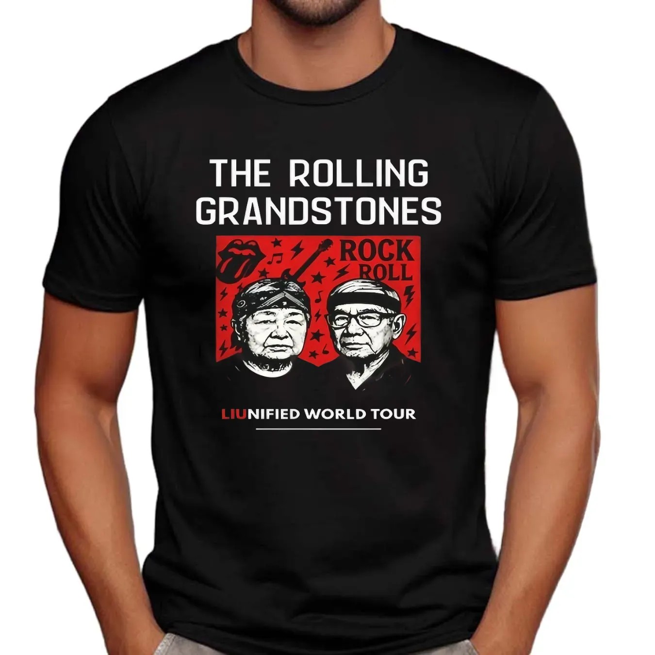 The Rolling Grandstones Liunified World Tour Rock & Roll Graphic T Shirt