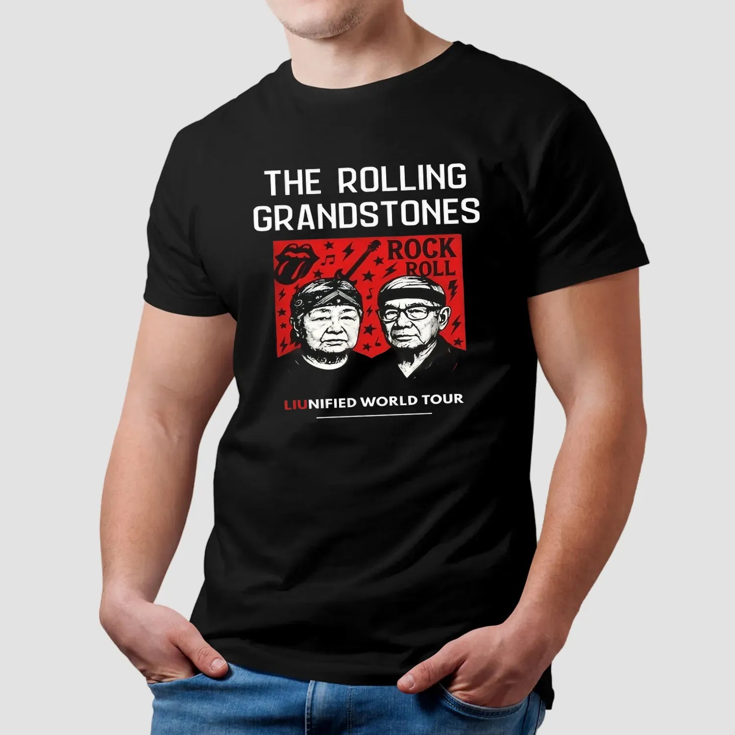 The Rolling Grandstones Liunified World Tour Rock & Roll Graphic T Shirt
