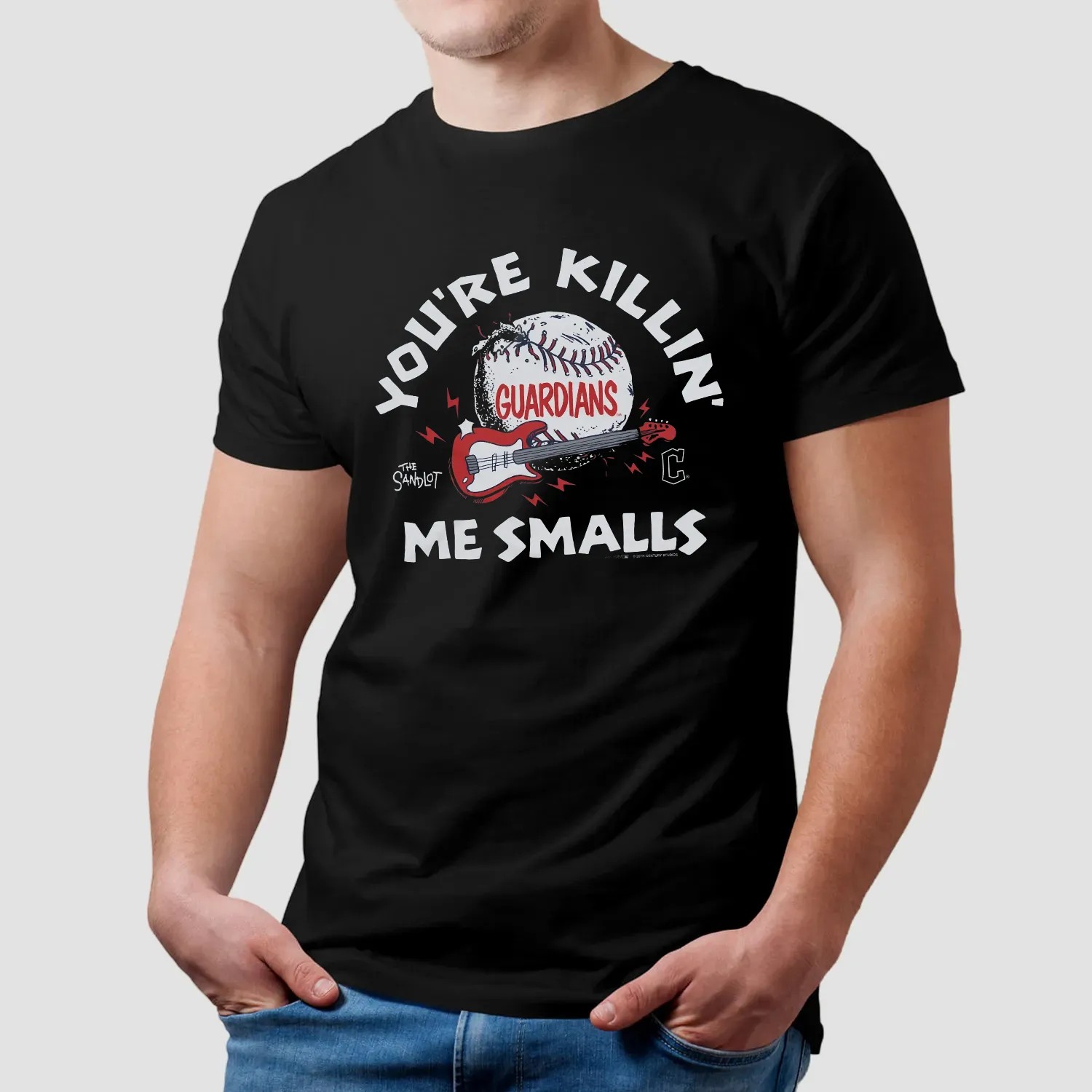 The Sandlot and Cleveland Guardians Baseball You're Killin' Me Smalls Guitar T Shirt