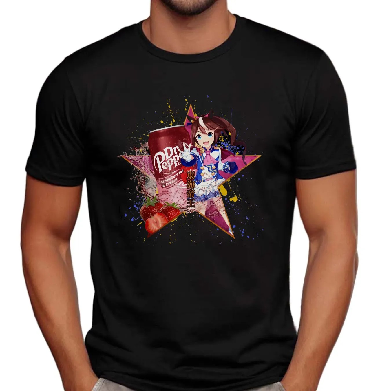 Tokai Teio Umamusume Pretty Derby Dr Pepper Strawberries Cream Anime T Shirt