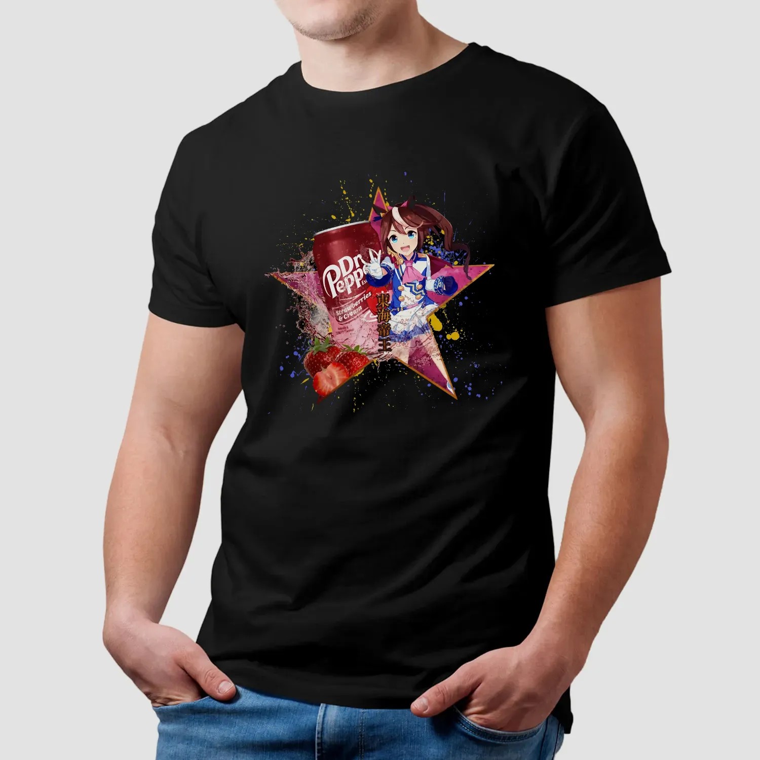 Tokai Teio Umamusume Pretty Derby Dr Pepper Strawberries Cream Anime T Shirt