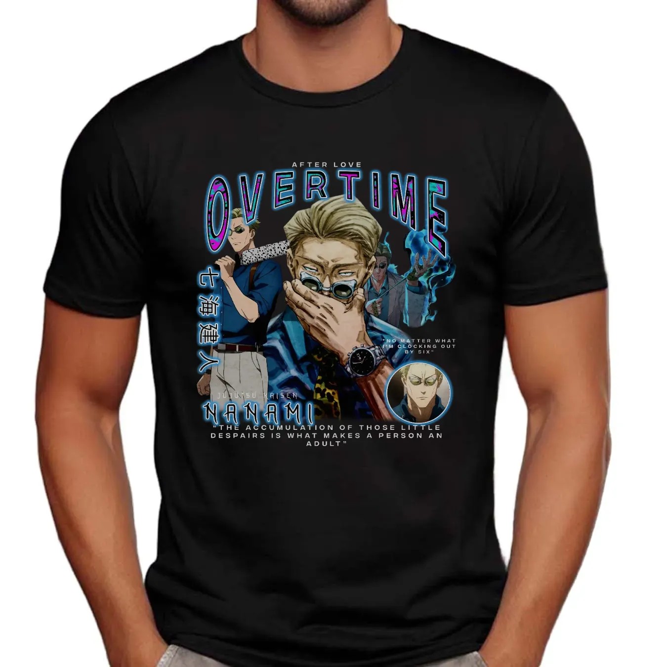 Tony Statovci Wear Kento Nanami Jujutsu Kaisen After Love Overtime Bootleg T Shirt