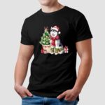 Husky with Christmas tree and gifts t shirt