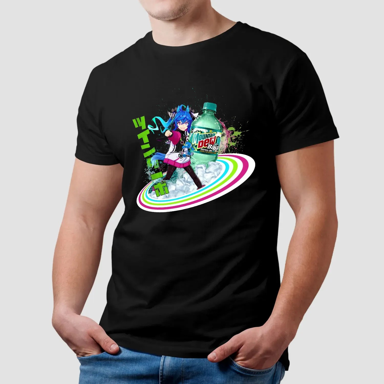 Twin Turbo Uma Musume Mountain Dew Baja Blast Mashup T Shirt