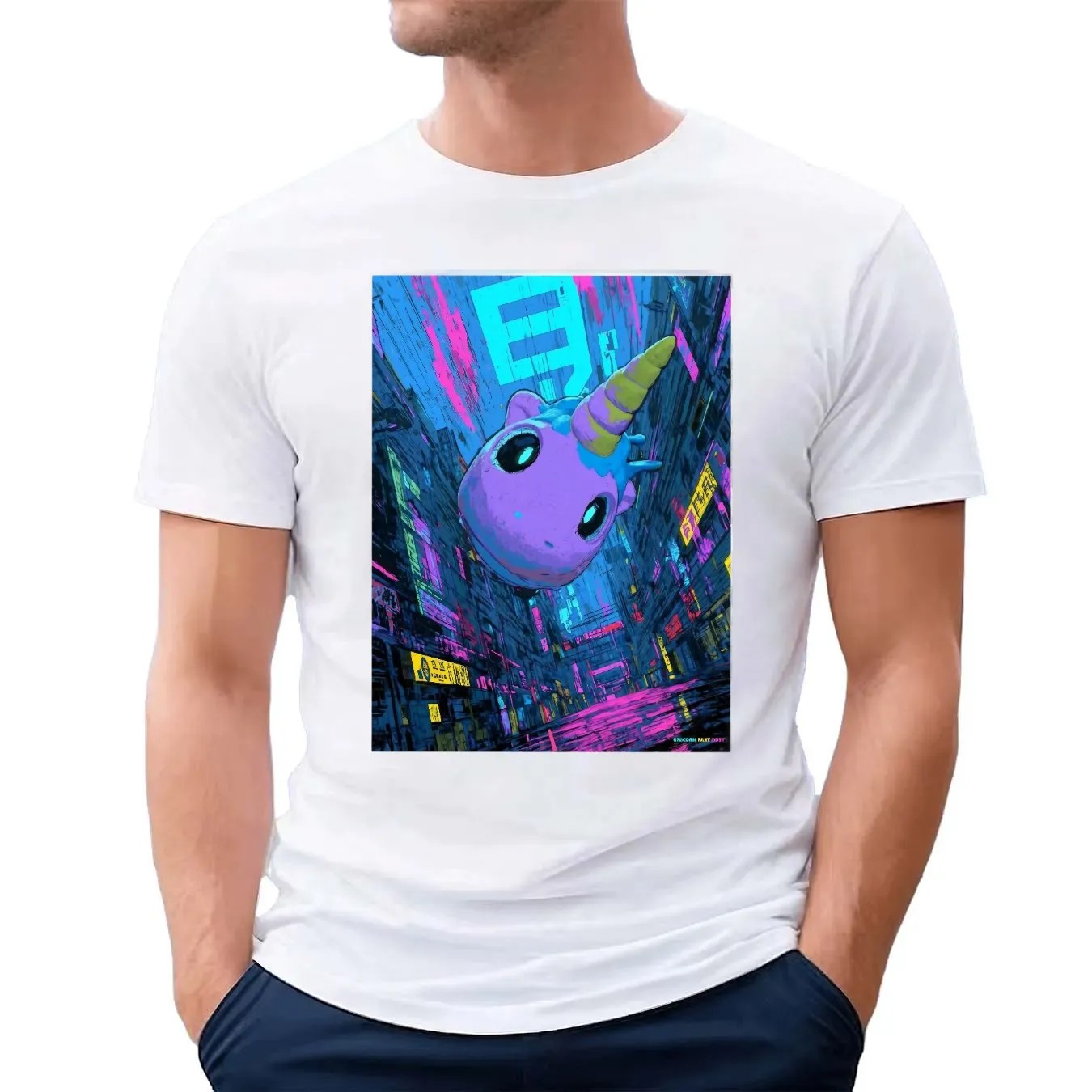 Unicorn Fart Dust Neon Dystopia Street Graphic Shirt