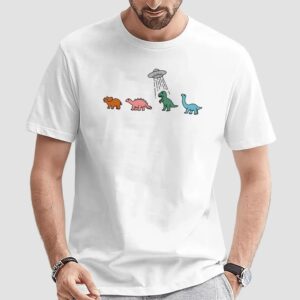 Dinosaur Ufo Abduction Cute T Shirt