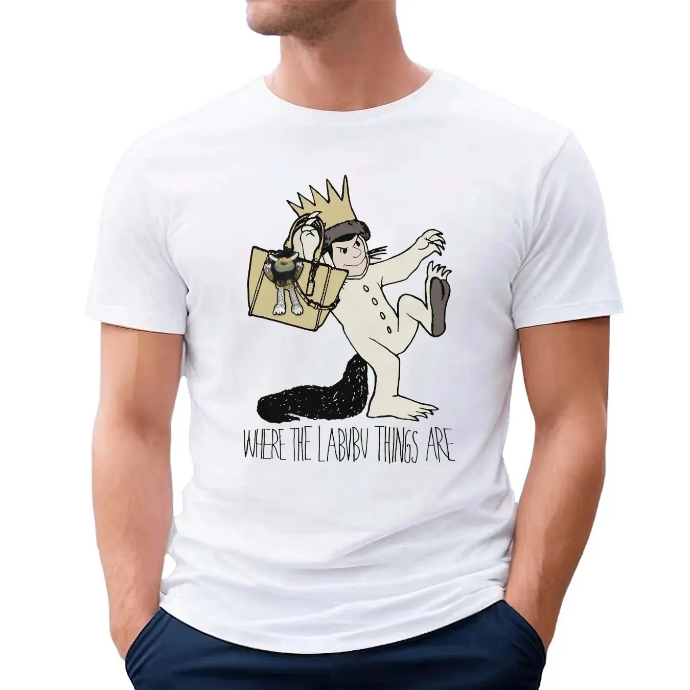 Where the Labubu Things Are Wild Things Book Parody T Shirt