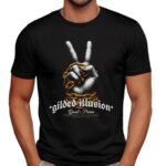 Gilded Illusion Greed's Prison World Adorned With Golden Chains T Shirt