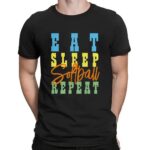 Eat Sleep Softball Repeat Parody T Shirt