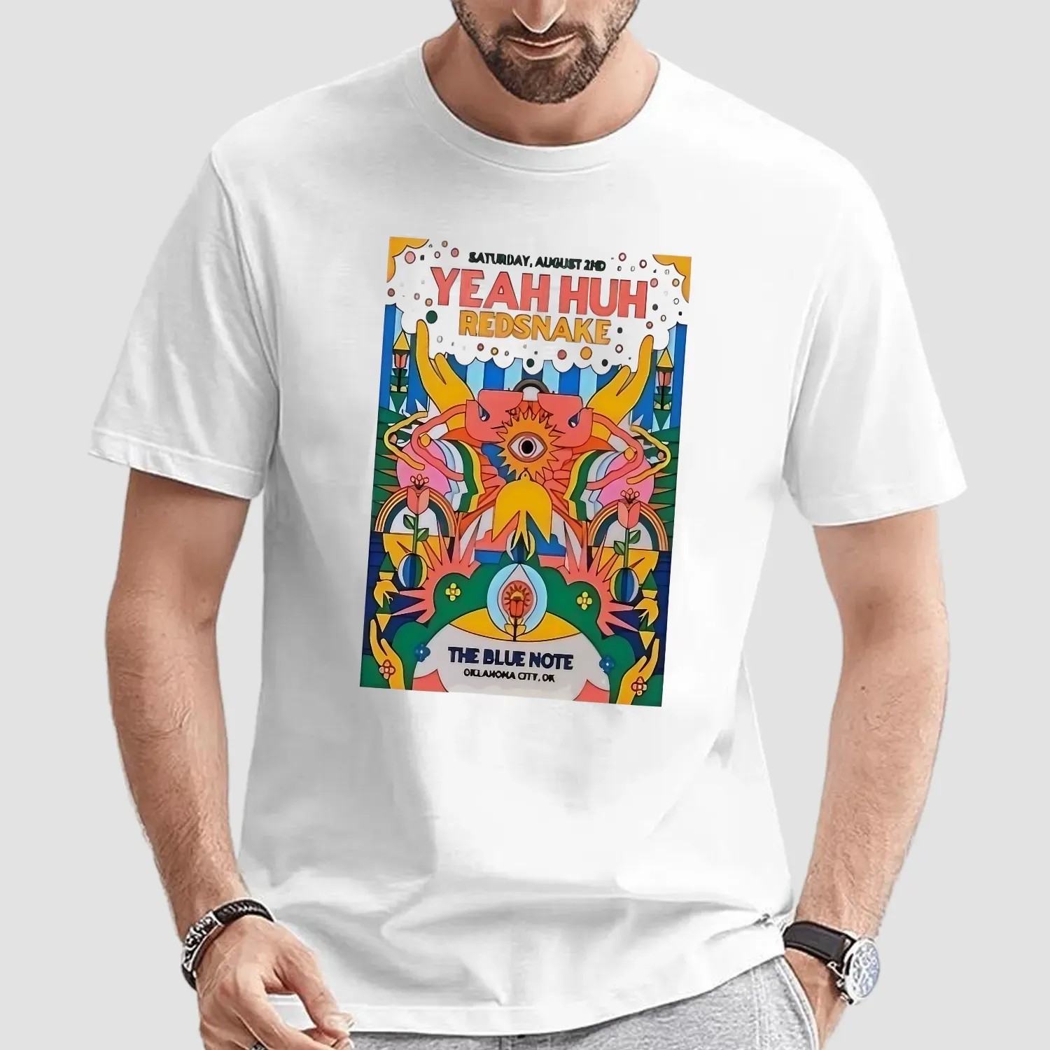 Yeah Huh Red Snake Live The Blue Note In Okc 2025 Poster T Shirt