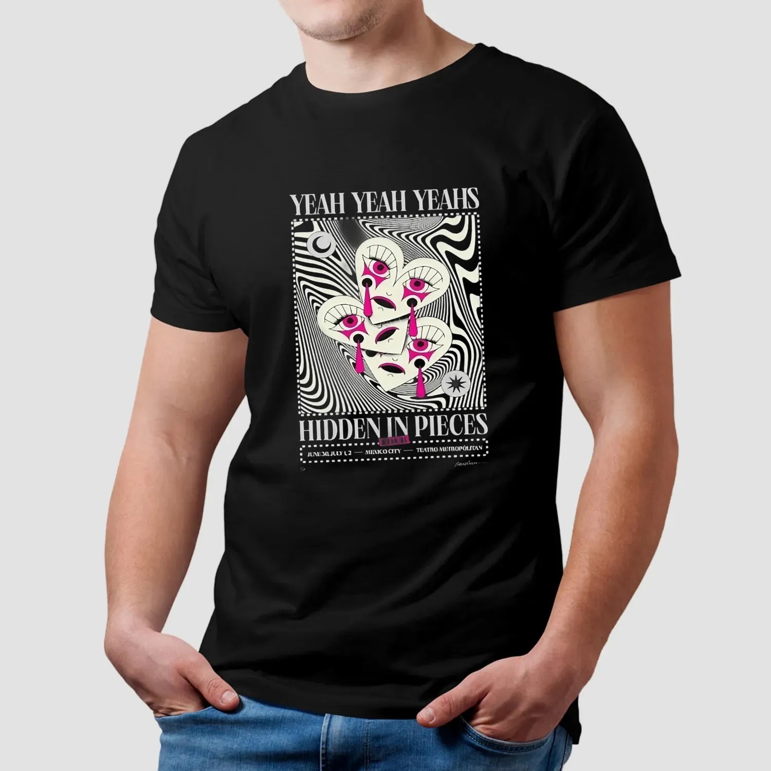 Yeah Yeah Yeahs Hidden In Pieces Event Mexico City Live At Teatro Metropolitan July 2 2025 T Shirt