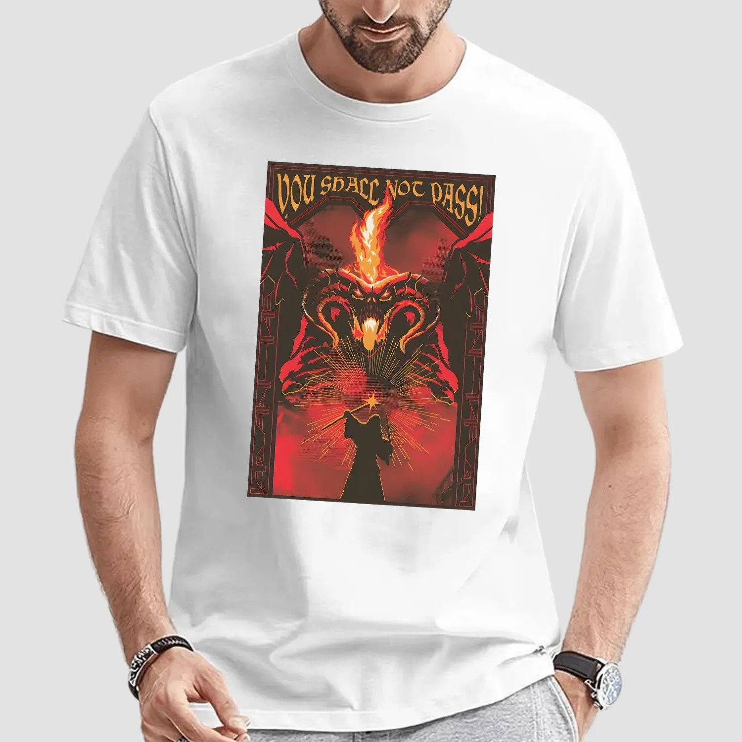 You Shall Not Pass Fire And Shadow Clash LOTR T Shirt